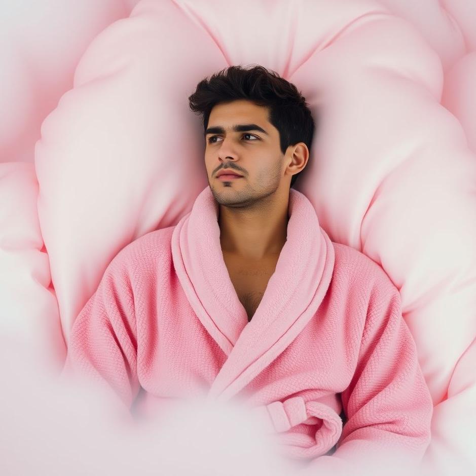 Dream : Man in a pink bathrobe in a dream