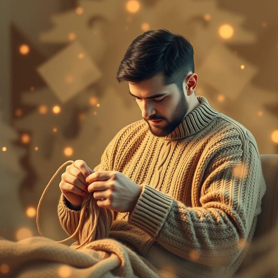 Dream : Man knitting a sweater in a dream