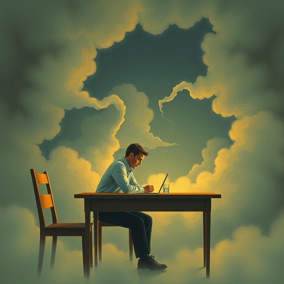 Dream : Man sitting at the table in a dream