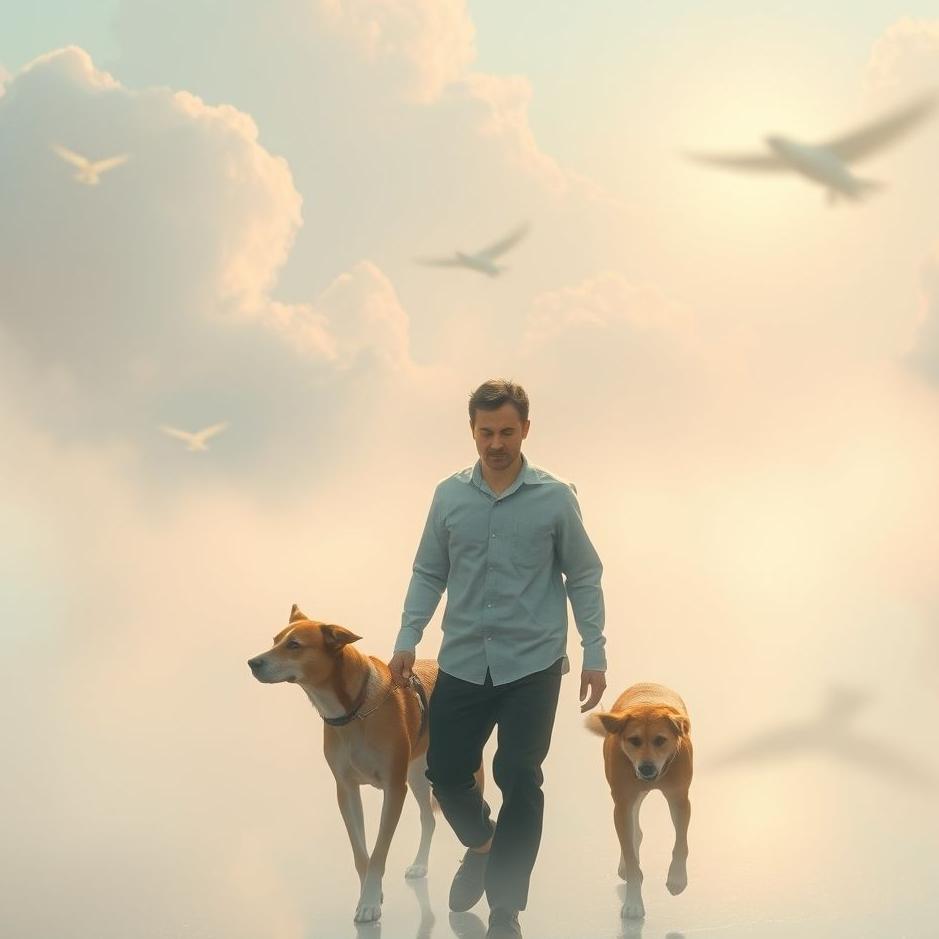 Dream : Man with a dog in a dream