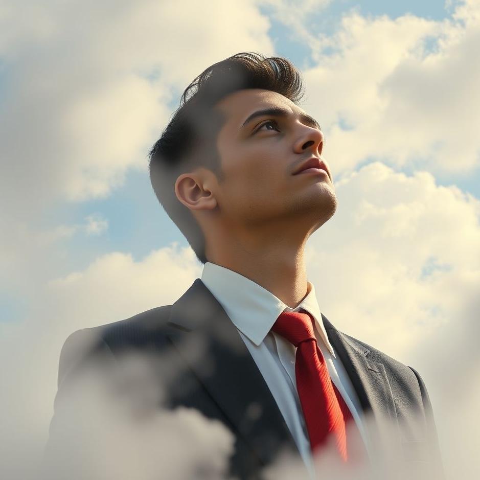 Dream : Man with a red tie in a dream