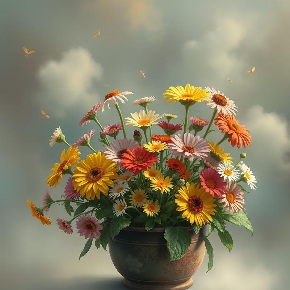 Dream : Many flowers in a pot in a dream