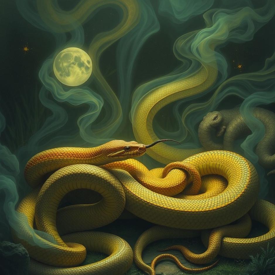 Dream : Many snakes at home in a dream