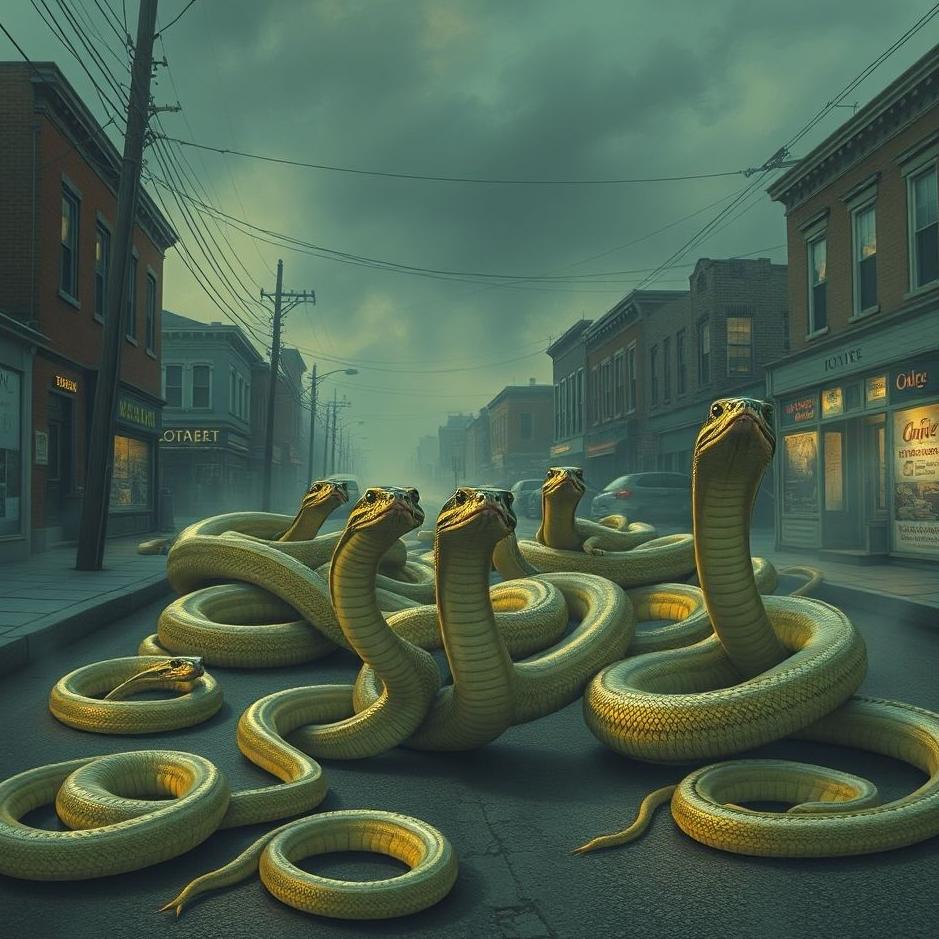 Dream : Many snakes on the street in a dream