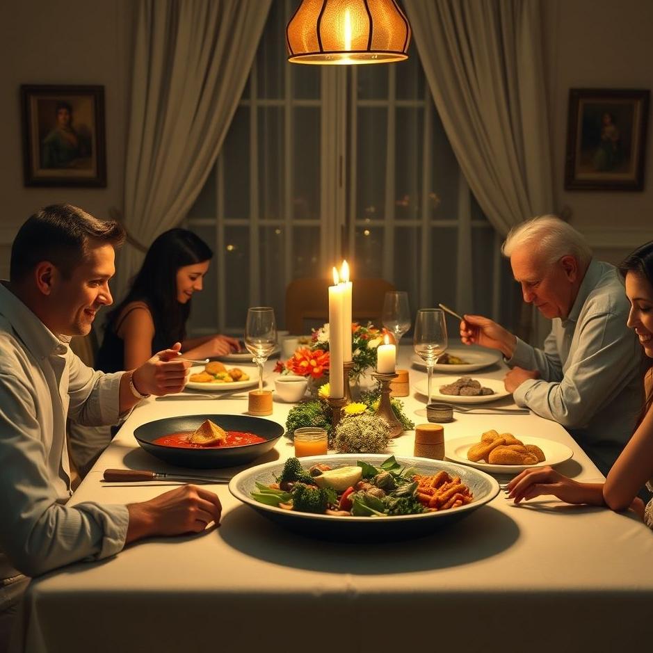 Dream Dictionary : Meal in a family table in the dream