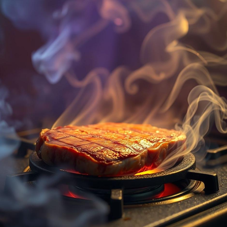 Dream : Meat cooking on the stove in a dream