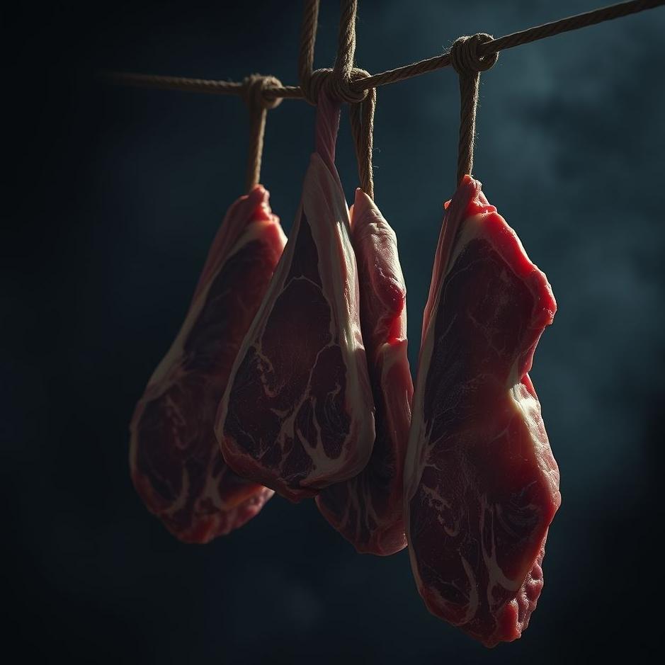 Dream : Meat hanging on a rope in a dream