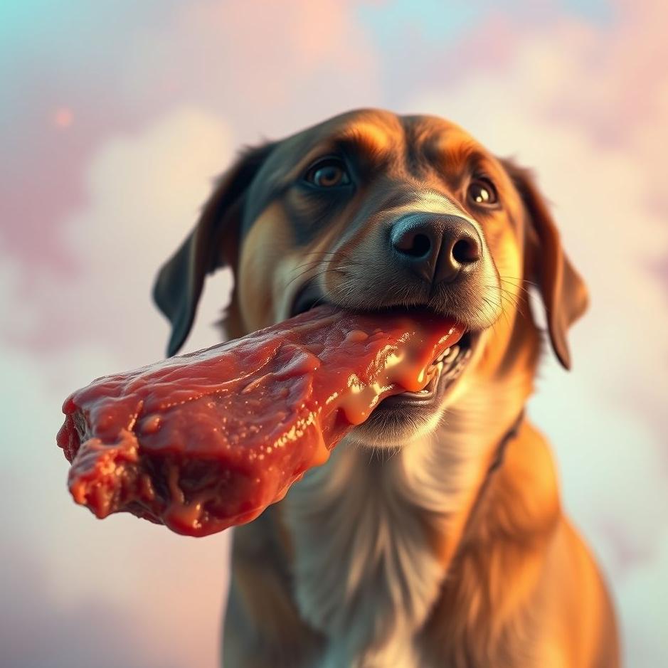 Dream : Meat in a dog's mouth in a dream