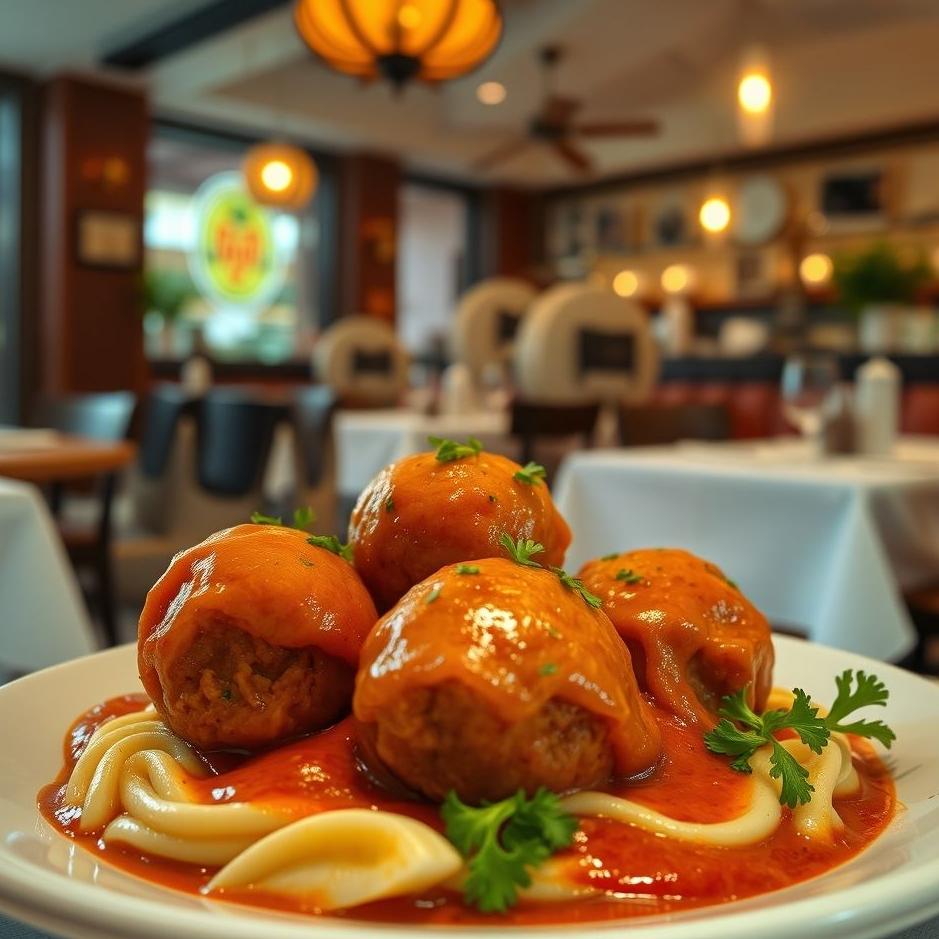 Dream : Meatballs in a restaurant in a dream