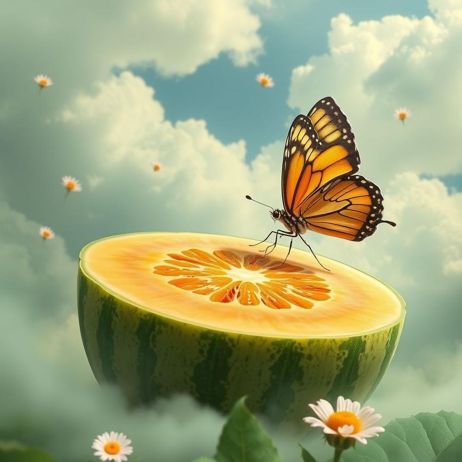 Dream : Melon and a butterfly in a dream