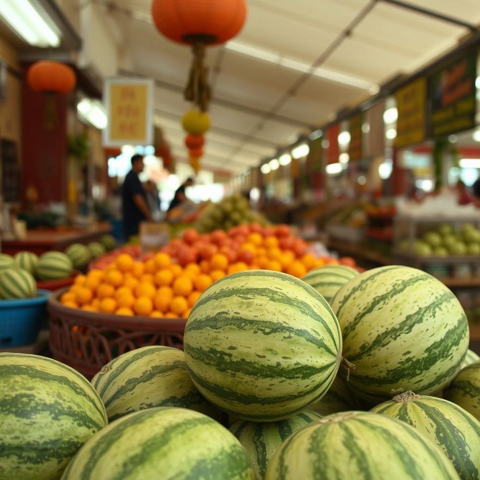 Dream : Melon in a market in a dream
