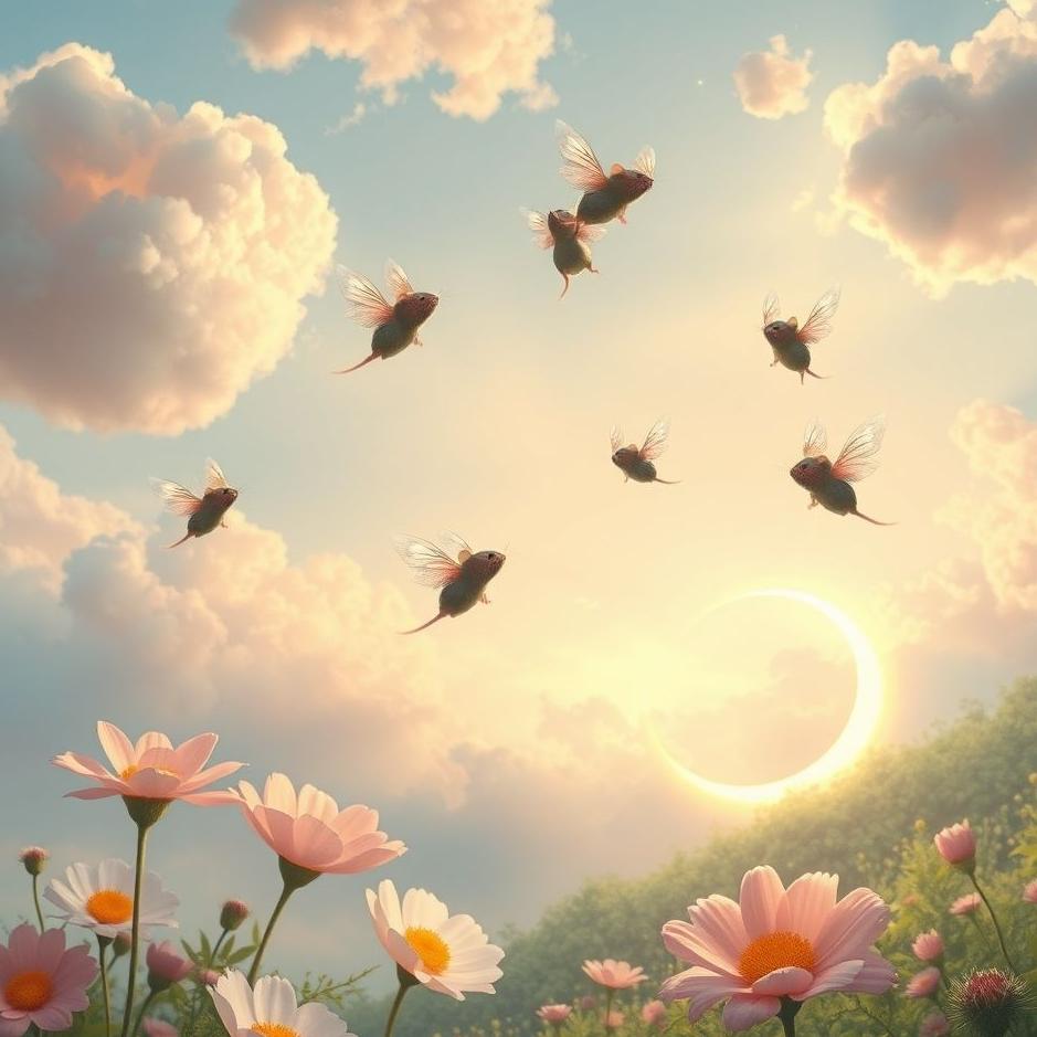Dream : Mice flying in a dream