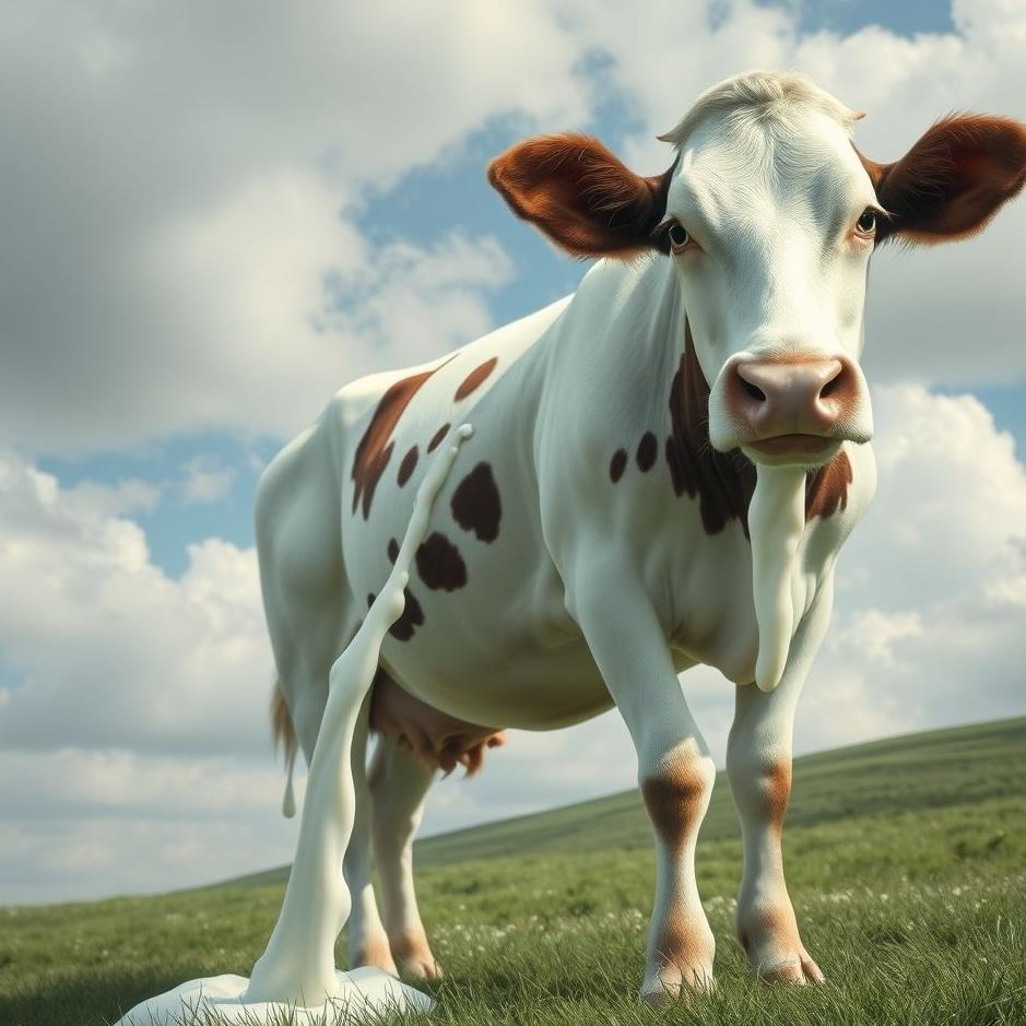 Dream : Milk flowing from a cow's udder in a dream
