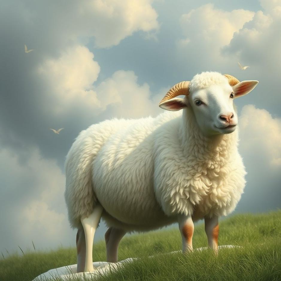 Dream : Milk flowing from a sheep's udder in a dream