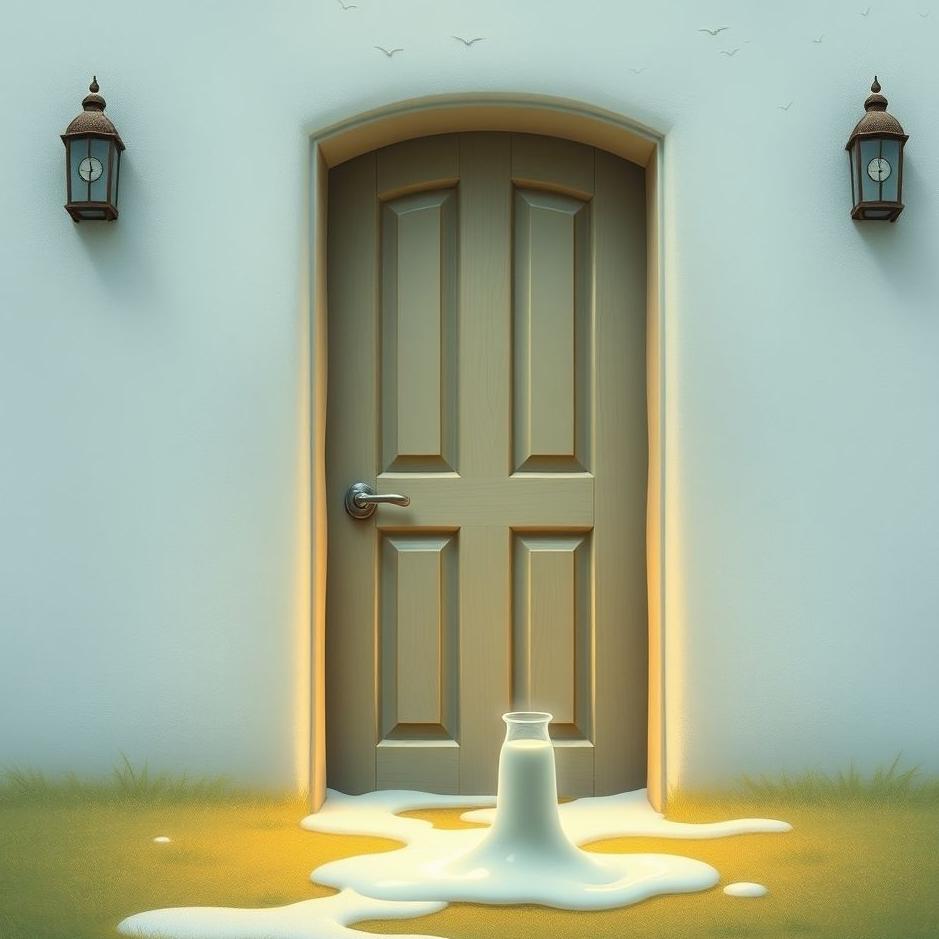Dream : Milk in front of the door in a dream