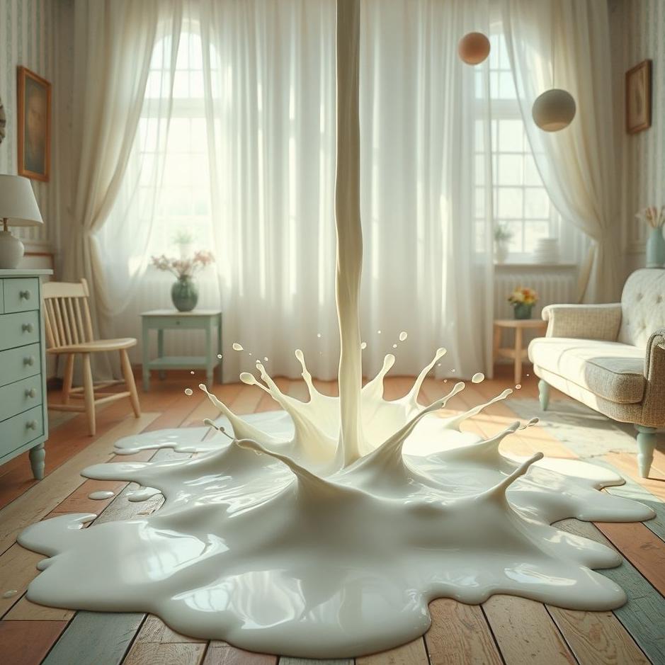 Dream : Milk spilled in the house in a dream
