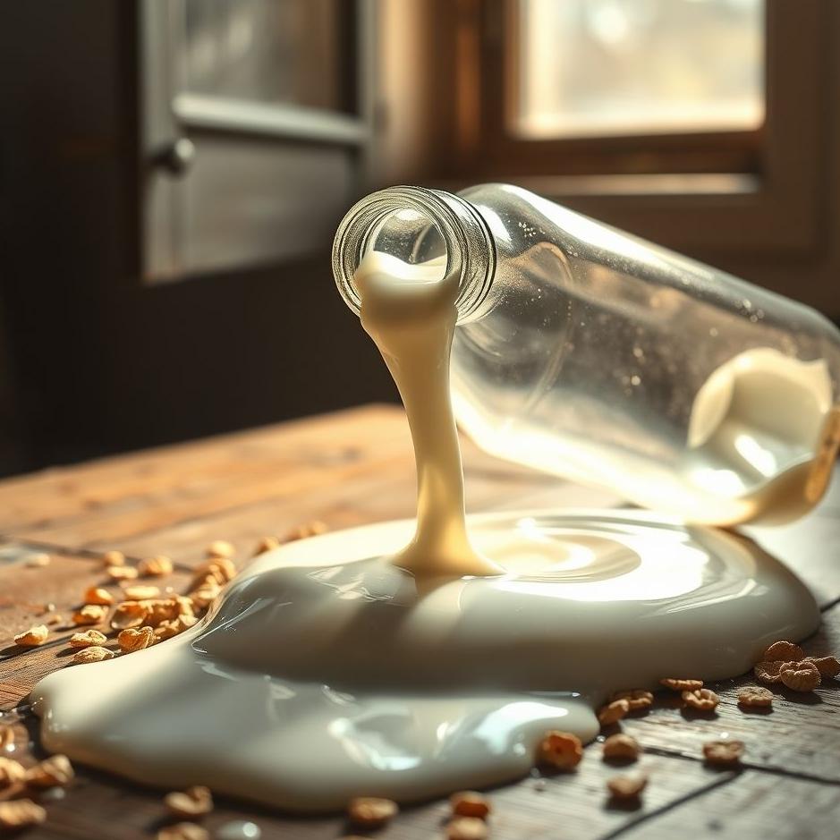Dream : Milk spilling from a bottle 