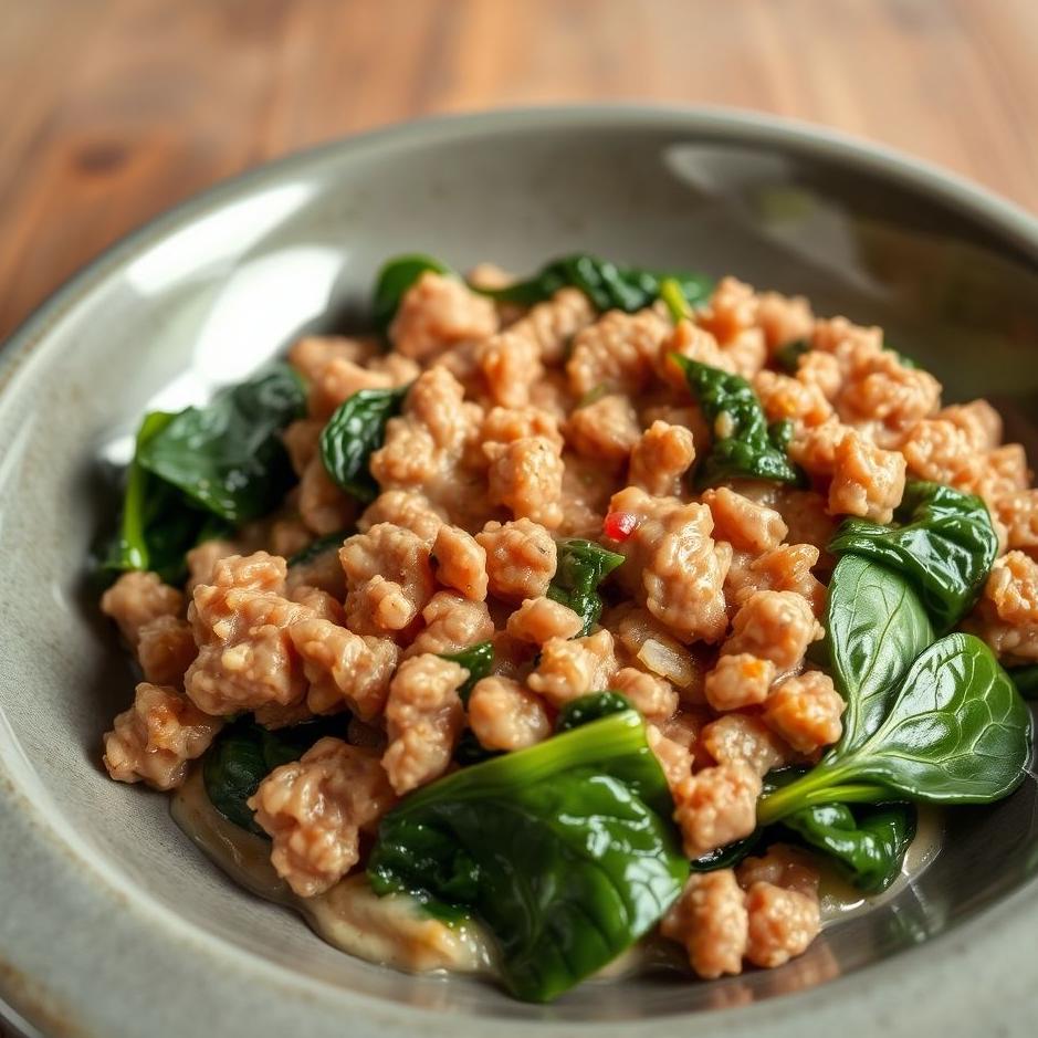 Dream : Minced meat and spinach in a dream