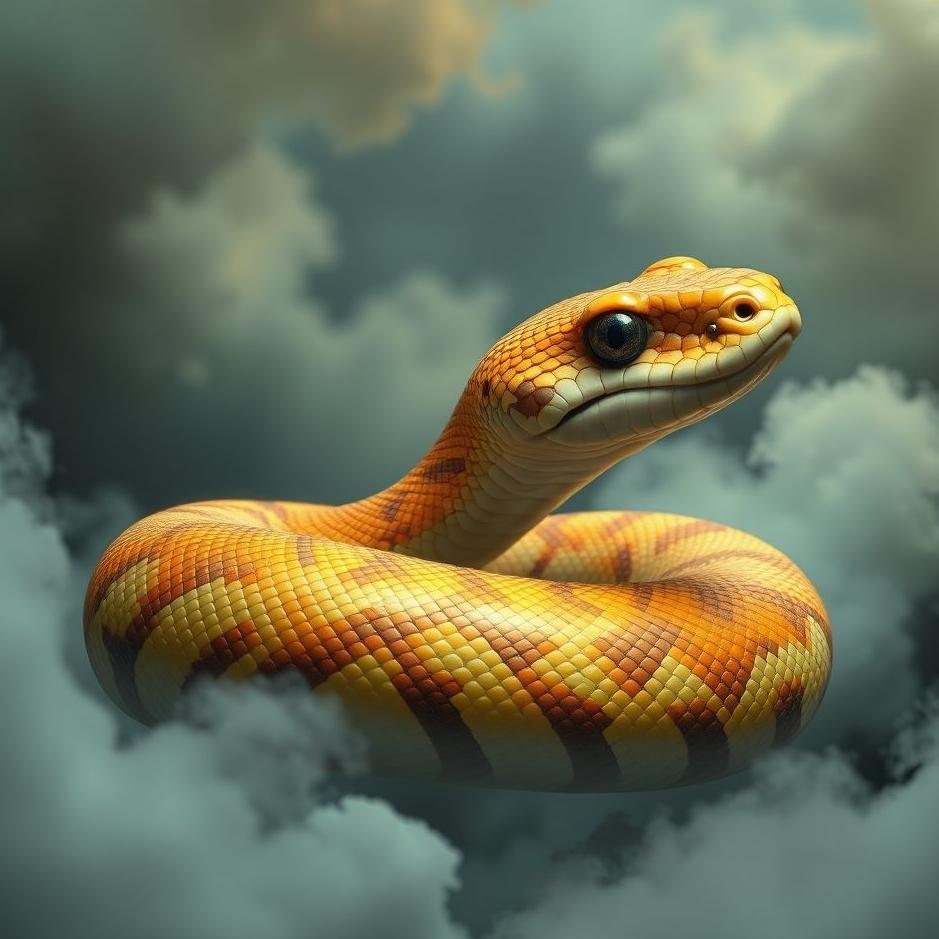 Dream : Mixed-colored snake in a dream