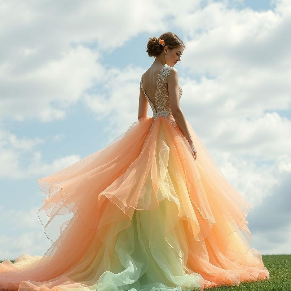 Dream : Mixed-colored wedding dress in a dream