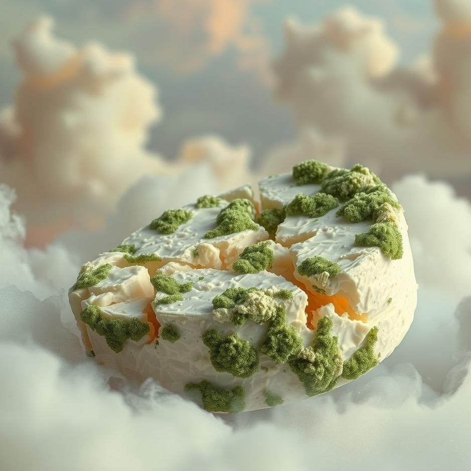 Dream : Moldy white cheese in a dream