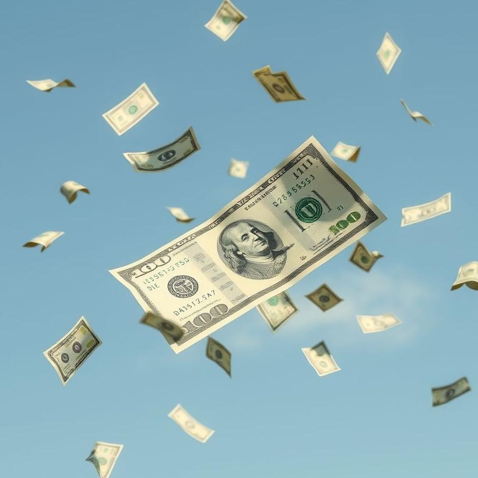 Dream : Money flying in the air in a dream