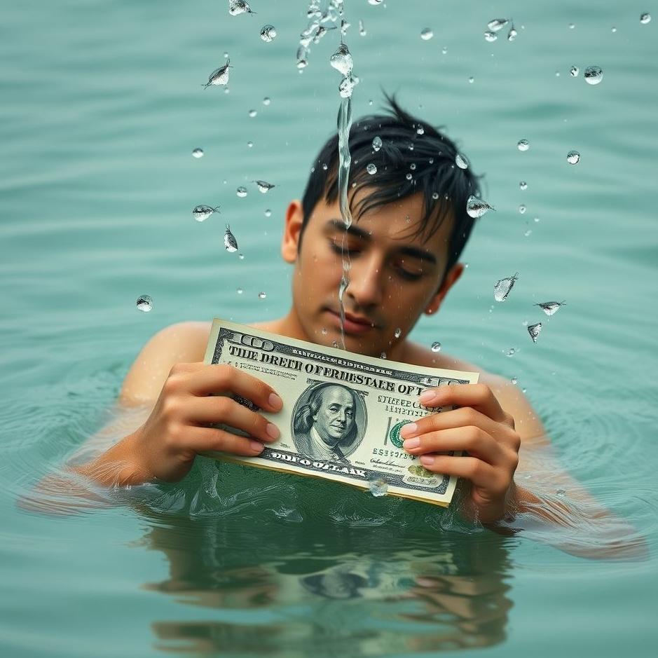 Dream : Money getting wet in a dream