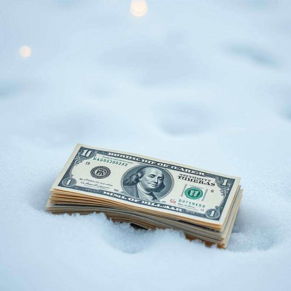 Dream : Money on snow in a dream