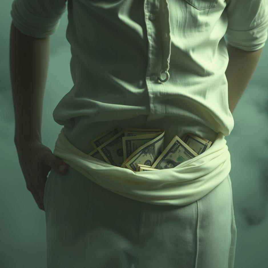 Dream : Money under your clothes in a dream