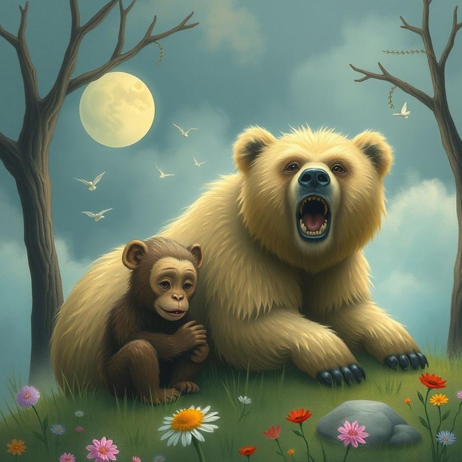 Dream : Monkey and a bear in a dream