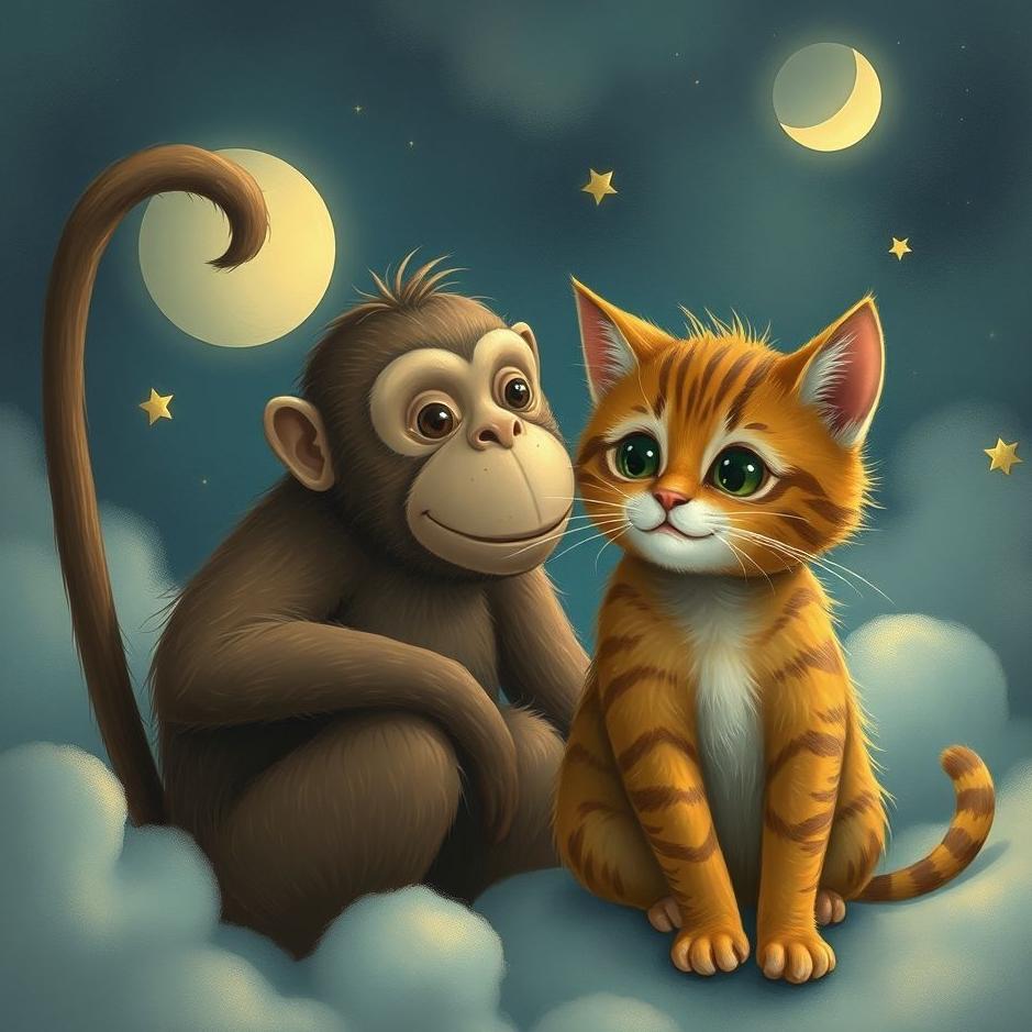 Dream : Monkey and a cat in a dream