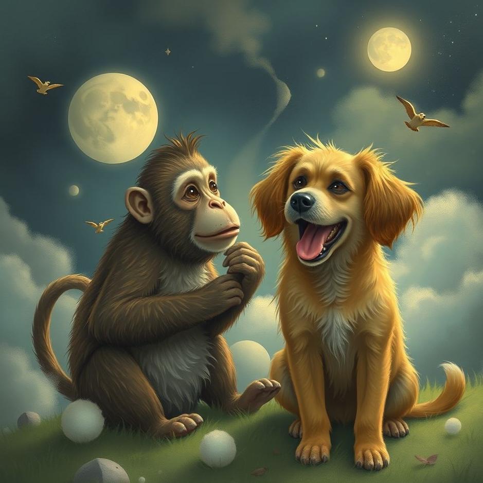 Dream : Monkey and a dog in a dream