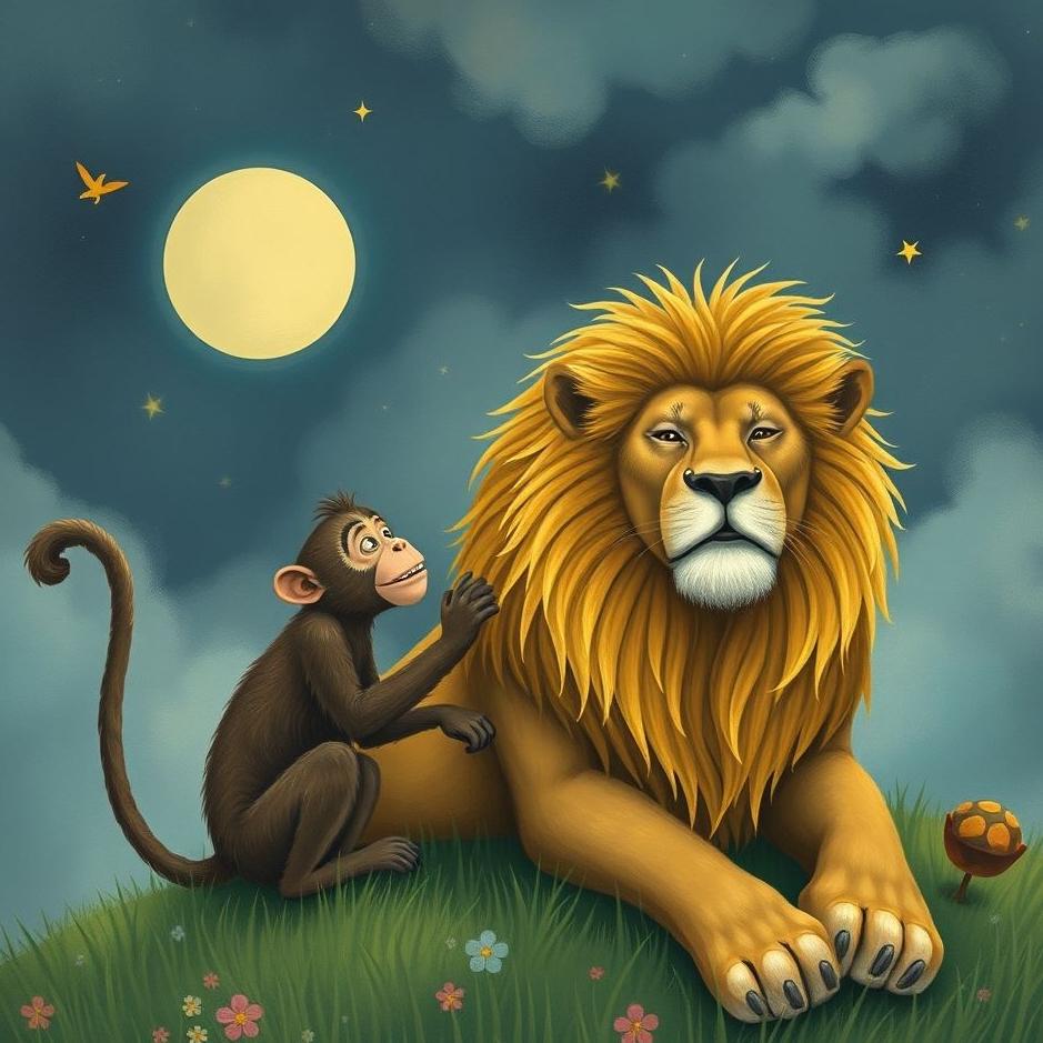 Dream : Monkey and a lion in a dream