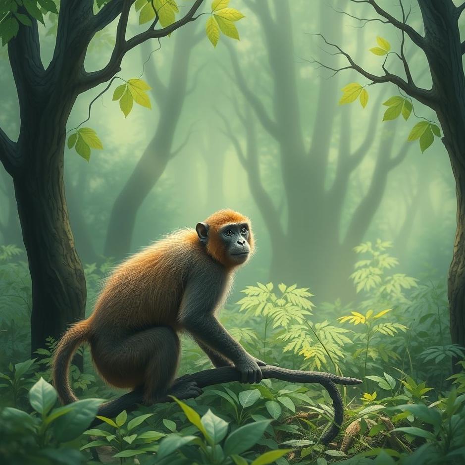 Dream : Monkey in a forest in a dream