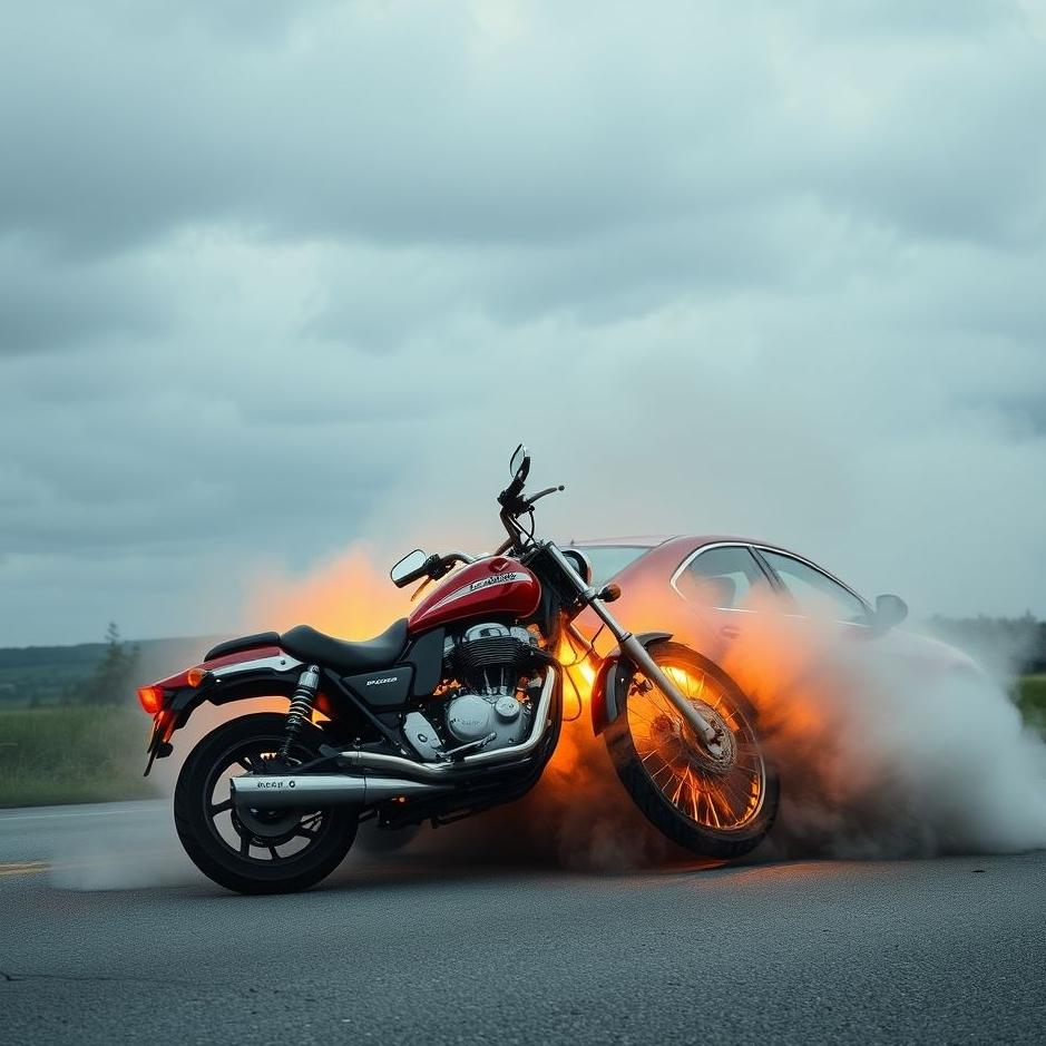 Dream : Motorcycle crash into a car in a dream