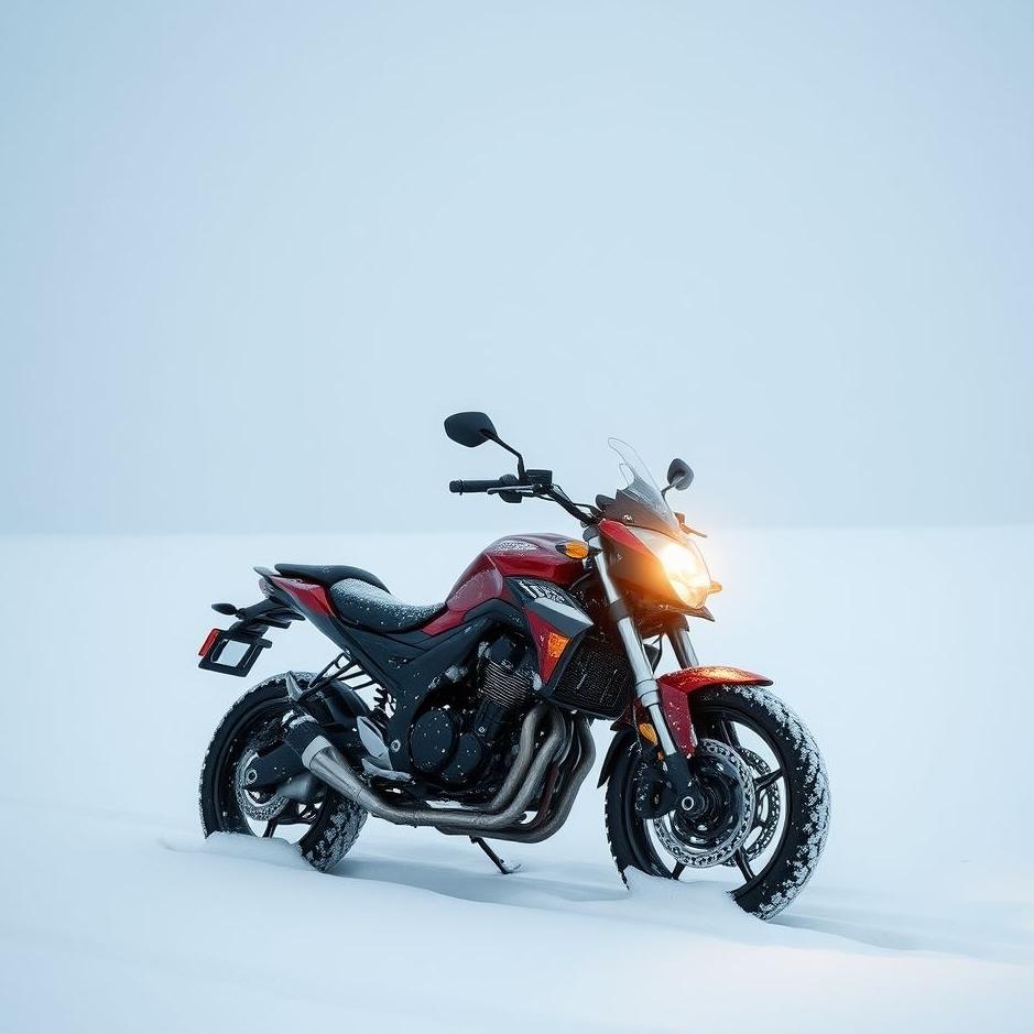 Dream : Motorcycle in the snow in a dream