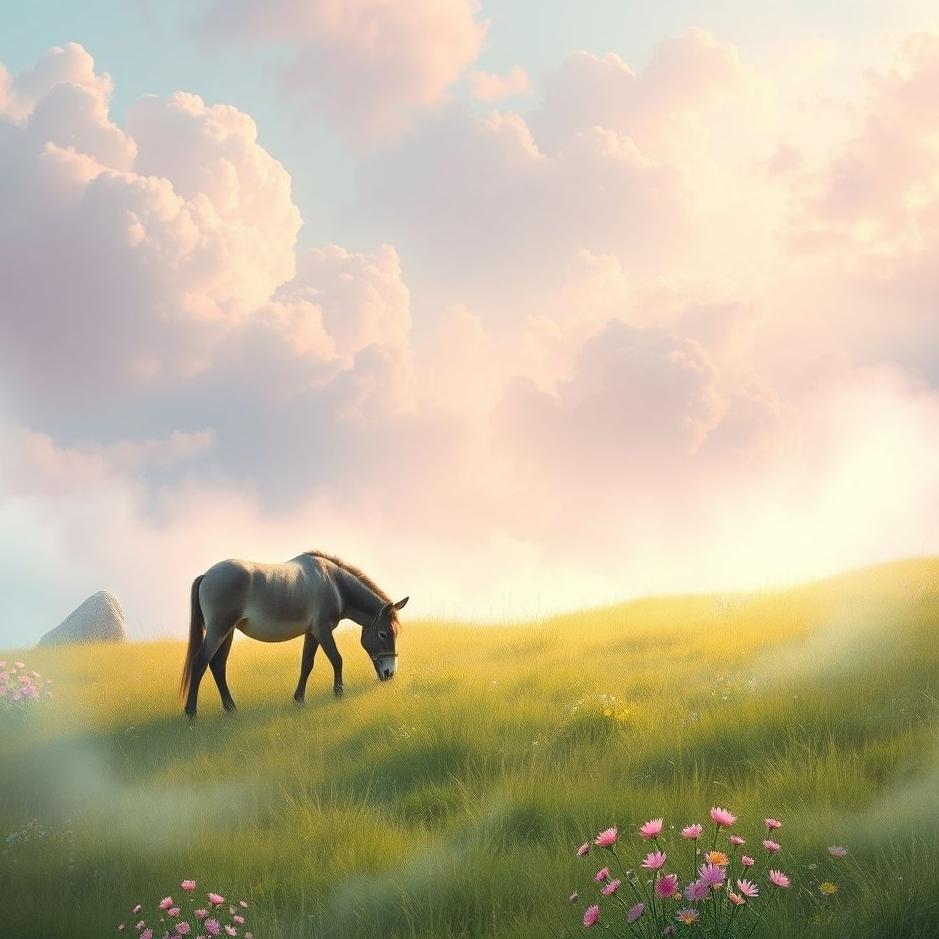 Dream : Mule grazing in a dream