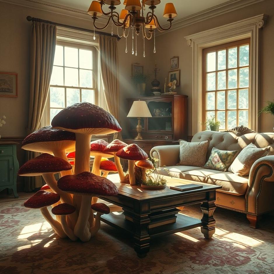 Dream : Mushrooms at home in a dream