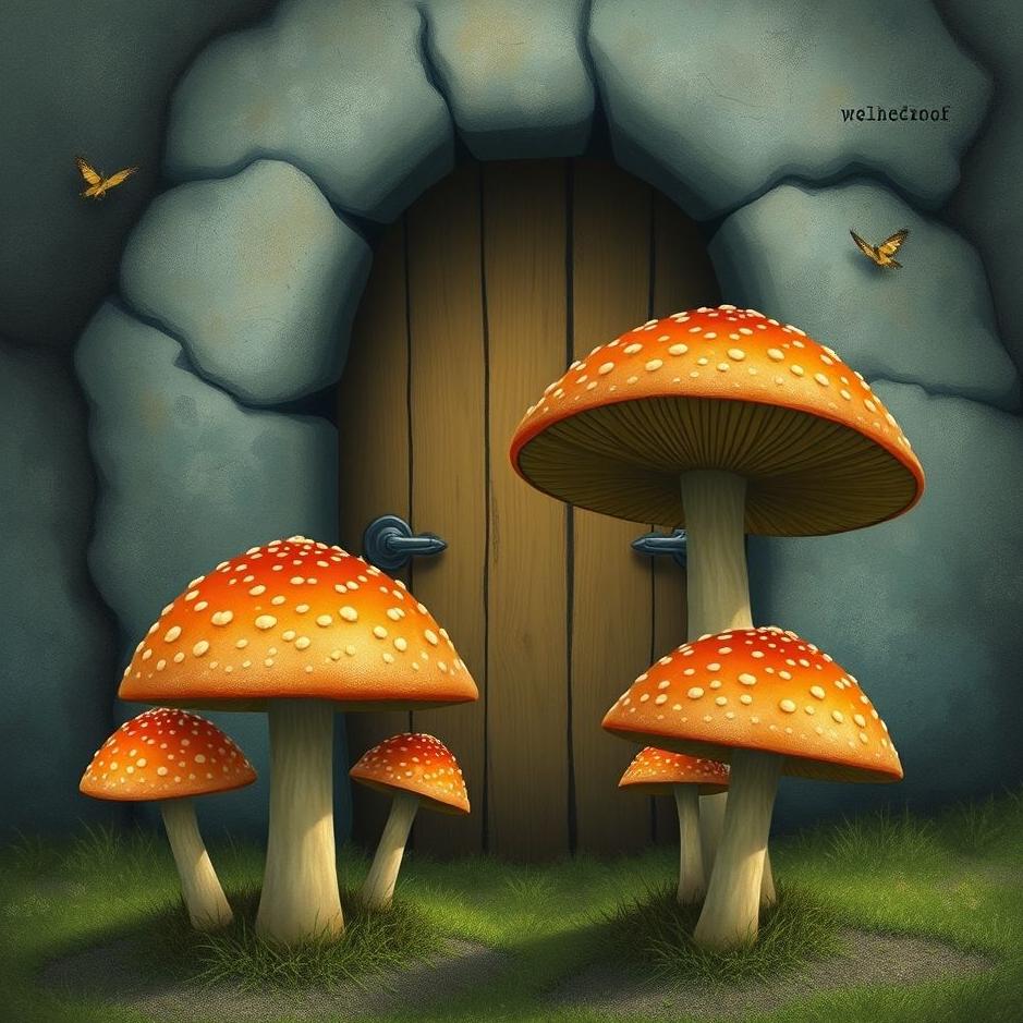 Dream : Mushrooms in front of the door in a dream