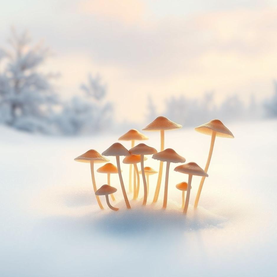 Dream : Mushrooms in the snow in a dream