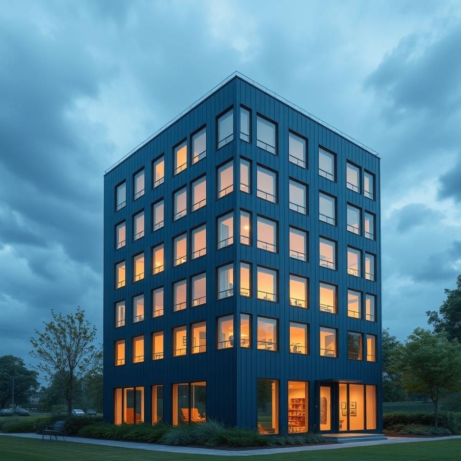 Dream : Navy blue building in a dream