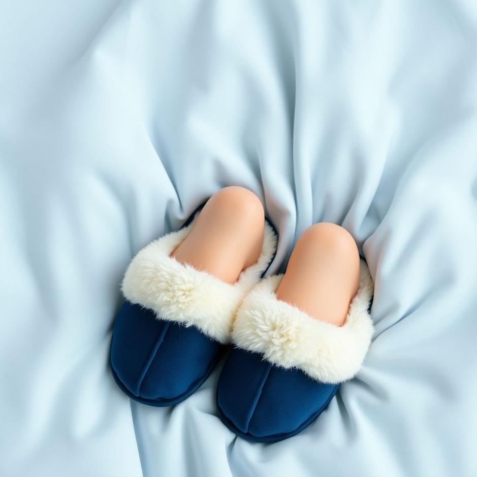 Dream : Navy blue slippers in a dream
