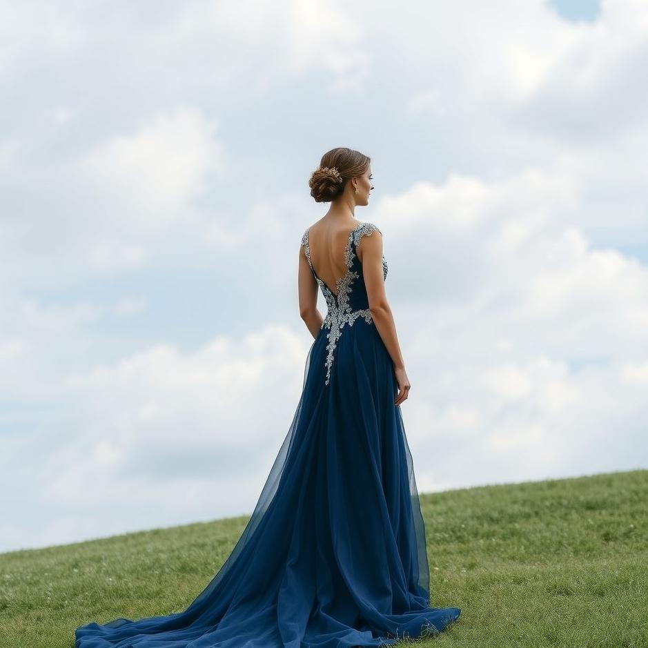 Dream : Navy blue wedding dress in a dream