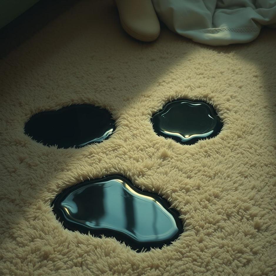 Dream : Oil spilled on the carpet in a dream