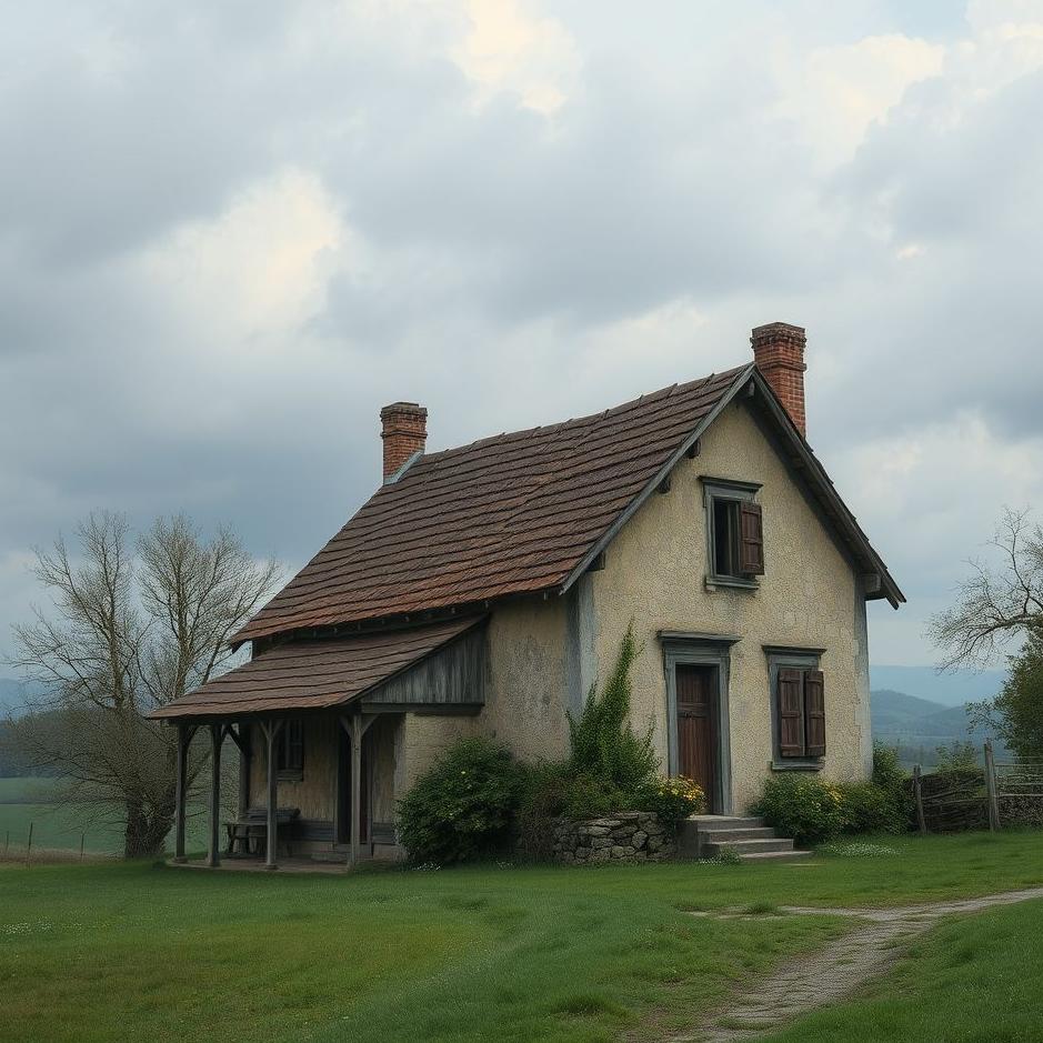 Dream : Old house in a village in a dream