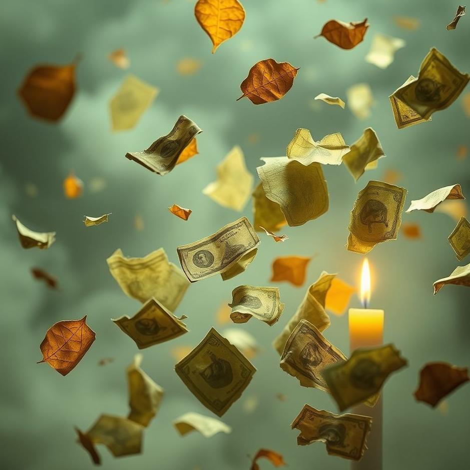 Dream : Old torn paper money in a dream