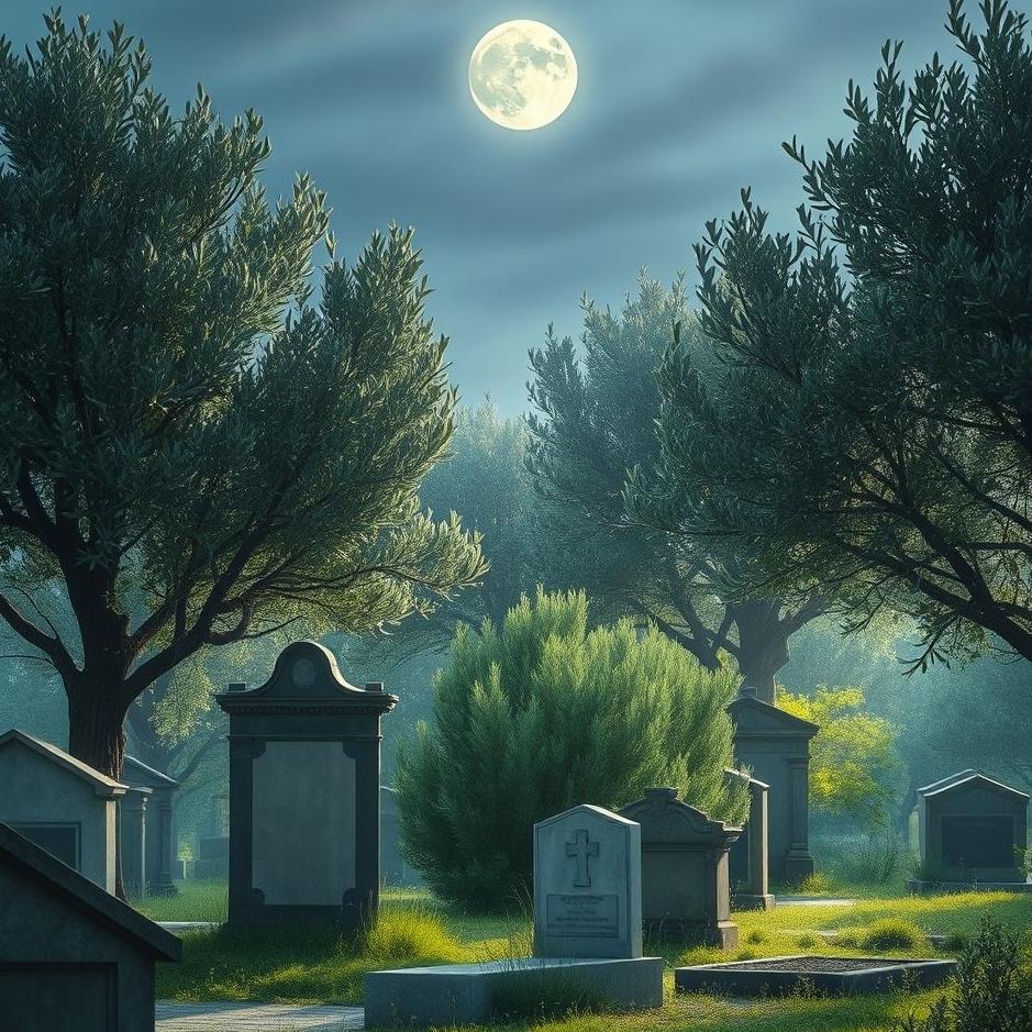 Dream : Olives in a cemetery in a dream
