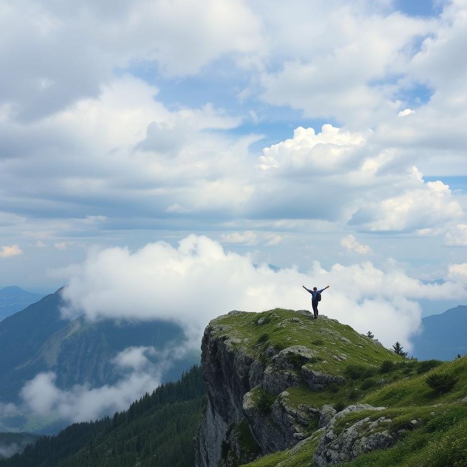 Dream : On a high mountain in a dream