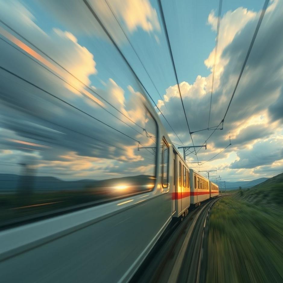 Dream : On a high-speed train in a dream