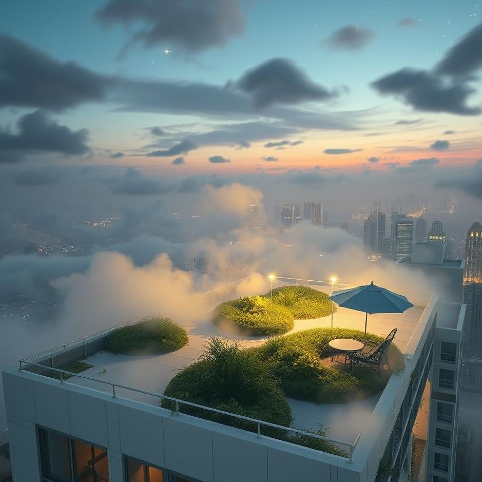 Dream : On the roof of an apartment building in a dream